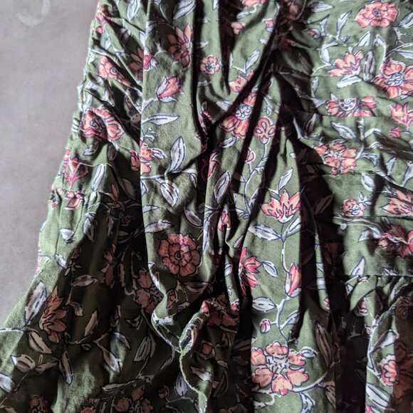 Sézane Julia Skirt | Khaki Indian flowers - Picture 13 of 16